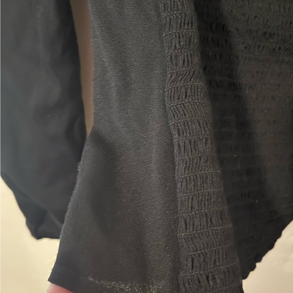 Reformation Black Bustier Long Sleeve Top Smocked Back Size 0 - Picture 5 of 6